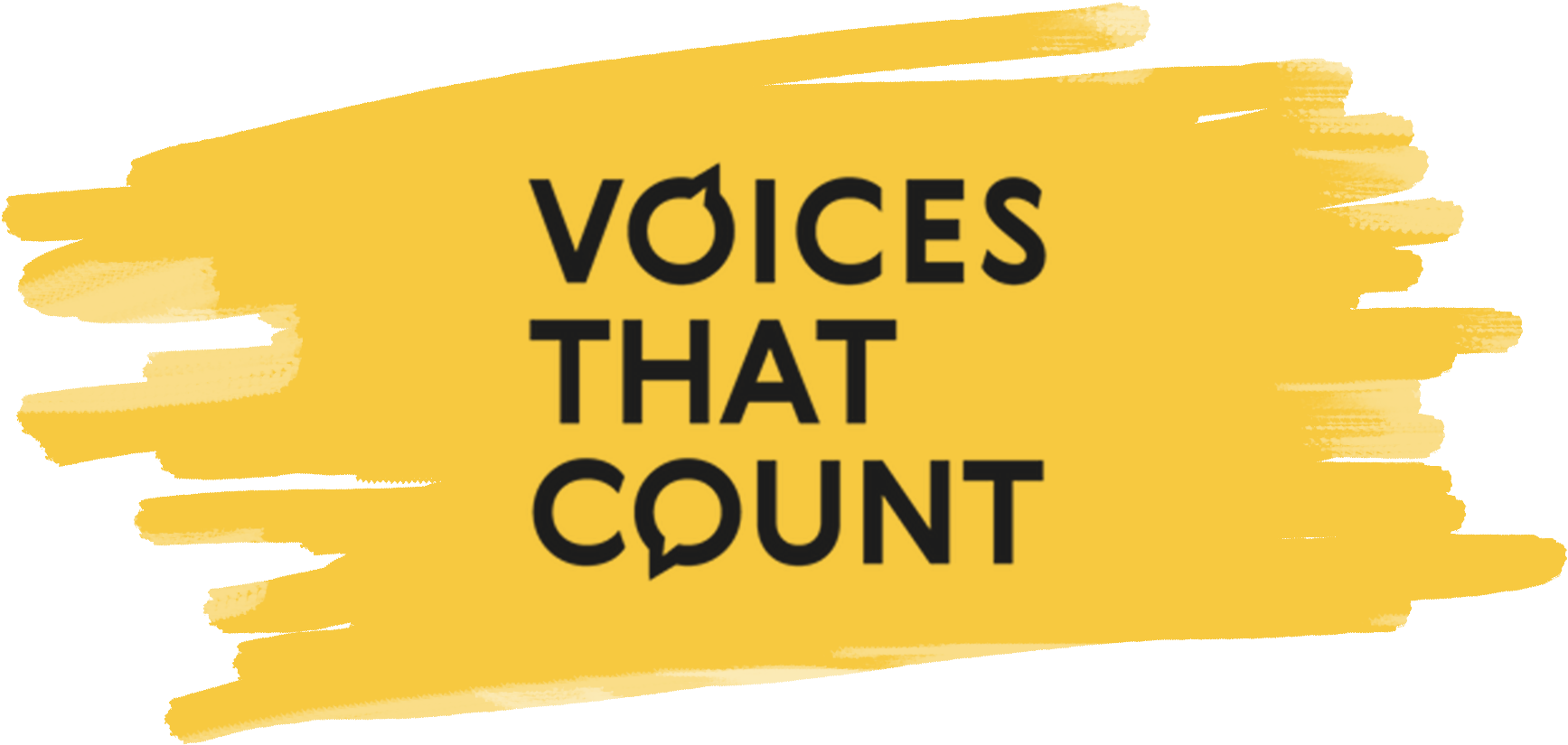 Voices That Count logo with yellow scribble